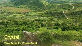  Presentation with romania - Slide set featuring caraiman - alpine landscape in bucegi mountains background and a tawny brown colored foreground