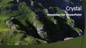  Presentation with romania - Presentation design consisting of caraiman - alpine landscape in bucegi mountains background and a wine colored foreground