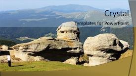  Presentation with romania - Audience pleasing slide set consisting of caraiman - alpine landscape in bucegi mountains backdrop and a light blue colored foreground