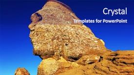  Presentation with mountains fantasy abstract nature landscape - Presentation design featuring caraiman - alpine landscape in bucegi mountains background and a navy blue colored foreground