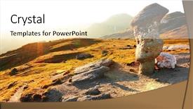  Presentation with romania - Beautiful slide set featuring caraiman - alpine landscape in bucegi mountains backdrop and a white colored foreground