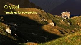  Presentation with mountain and couples - Slide set consisting of caraiman - mountain chalet in sunset light background and a  colored foreground