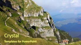  Presentation with light - Beautiful PPT layouts featuring caraiman - mountain chalet in sunset light backdrop and a  colored foreground