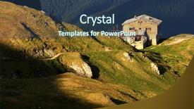  Presentation with smokey mountain - Slide deck with caraiman - mountain chalet in sunset light background and a  colored foreground