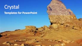  Presentation with erosion - PPT theme enhanced with caraiman - romanian sphinx geological phenomenon formed background and a cobalt blue colored foreground