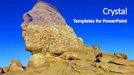  Presentation with geological - Slides with caraiman - romanian sphinx geological phenomenon formed background and a cobalt blue colored foreground