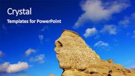  Presentation with geological - Slide deck enhanced with caraiman - romanian sphinx geological phenomenon formed background and a navy blue colored foreground