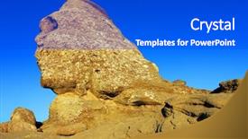  Presentation with geological - Slide set consisting of caraiman - romanian sphinx geological phenomenon formed background and a cobalt blue colored foreground