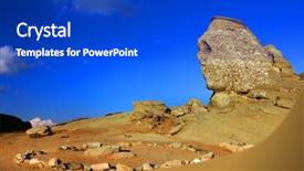  Presentation with geological - Beautiful slide deck featuring caraiman - romanian sphinx geological phenomenon formed backdrop and a cobalt blue colored foreground