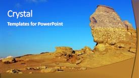  Presentation with geological - PPT theme with caraiman - romanian sphinx geological phenomenon formed background and a cobalt blue colored foreground
