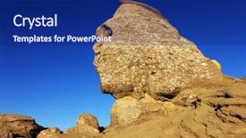  Presentation with rock - PPT theme enhanced with caraiman - sphinx geomorphologic rock formation background and a navy blue colored foreground