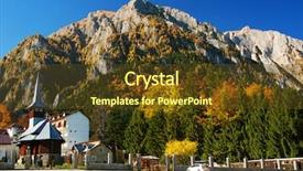  Presentation with map romania - PPT theme having caraiman monastery in bucegi mountains background and a tawny brown colored foreground