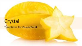  Presentation with fruit - Theme having carambola - star fruit background and a yellow colored foreground