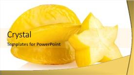  Presentation with fruit - PPT theme featuring carambola - star fruit background and a yellow colored foreground