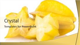  Presentation with fruit - Slides with carambola - star fruit background and a yellow colored foreground
