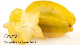  Presentation with star - Slide deck having carambola - star fruit background and a yellow colored foreground