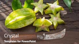  Presentation with star - Slide deck featuring carambola-fruit-with-a-slice background and a tawny brown colored foreground