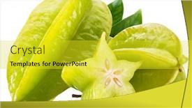  Presentation with fruit - PPT theme having carambola-fruit-with-slice background and a yellow colored foreground
