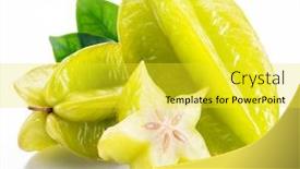  Presentation with fruit - Audience pleasing slides consisting of carambola-fruit-with-slice backdrop and a yellow colored foreground