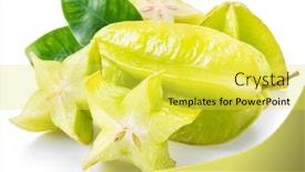 Presentation with fruit - Cool new PPT theme with carambola-fruit-with-slice backdrop and a yellow colored foreground
