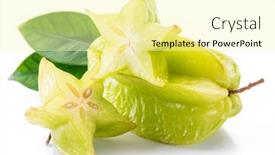  Presentation with fruit - Audience pleasing PPT theme consisting of carambola-fruit-with-slice backdrop and a blonde colored foreground