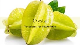  Presentation with star - Audience pleasing PPT theme consisting of carambola-fruit-with-slice backdrop and a yellow colored foreground