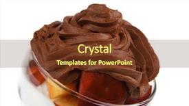  Presentation with ice crystal - Slide deck enhanced with bowl with chocolate ice cream background and a tawny brown colored foreground