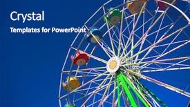  Presentation with ferris wheel - PPT layouts consisting of sunny day at a carnival background and a ocean colored foreground