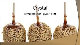  Presentation with apples dragonfruit - Presentation theme featuring caramel apples on white background background and a white colored foreground