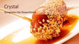  Presentation with honey - Beautiful PPT theme featuring caramel apples backdrop and a lemonade colored foreground