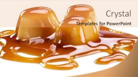  Presentation with sugar - PPT layouts featuring caramel-candies-covered-with-melted background and a yellow colored foreground
