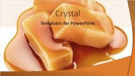  Presentation with sugar - Audience pleasing theme consisting of caramel-candies-covered-with-melted backdrop and a yellow colored foreground