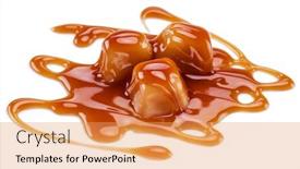  Presentation with sugar - Slide deck enhanced with caramel-candies-covered-with-melted background and a yellow colored foreground
