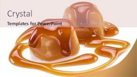  Presentation with sugar - PPT theme having caramel-candies-covered-with-melted background and a lemonade colored foreground