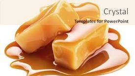  Presentation with sugar - Audience pleasing slides consisting of caramel-candies-covered-with-melted backdrop and a yellow colored foreground