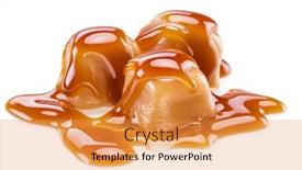  Presentation with sugar - Colorful slide deck enhanced with caramel-candies-covered-with-melted backdrop and a yellow colored foreground