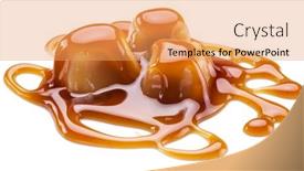  Presentation with sugar - Beautiful PPT theme featuring caramel-candies-covered-with-melted backdrop and a yellow colored foreground