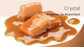  Presentation with white milk - PPT theme having caramel-candies-in-milk-caramel background and a yellow colored foreground