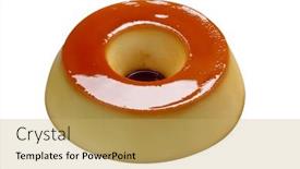  Presentation with pudding - Presentation theme consisting of caramel-custard-pudding-brazilian-food background and a yellow colored foreground
