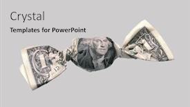  Presentation with dollar - Theme consisting of caramel-one-dollar-bill-concept background and a light gray colored foreground