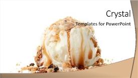  Presentation with ice cream - Slide set enhanced with caramel sauce and crumbled cookie background and a white colored foreground