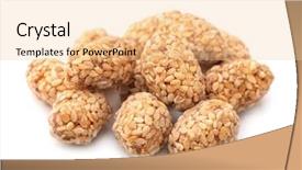  Presentation with peanuts - Colorful PPT theme enhanced with caramelised peanuts and sesame balls backdrop and a  colored foreground