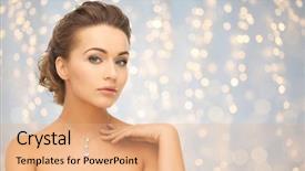  Presentation with luxury diamond - PPT theme having carat - beauty luxury people holidays background and a coral colored foreground