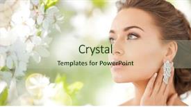  Presentation with cherry blossom - Presentation theme enhanced with carat - people beauty jewelry and accessories background and a soft green colored foreground