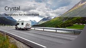 Presentation with caravan - Cool new presentation with caravan car travels backdrop and a light gray colored foreground