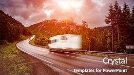  Presentation with caravan - Beautiful PPT layouts featuring caravan car travels backdrop and a tawny brown colored foreground