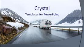  Presentation with caravan - Amazing theme having caravan car travels backdrop and a sky blue colored foreground