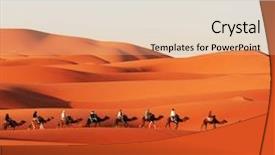  Presentation with camel caravan - Slide set consisting of caravan in sahara desert background and a  colored foreground