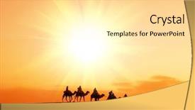  Presentation with camel caravan - Amazing slides having caravan in sahara desert backdrop and a blonde colored foreground