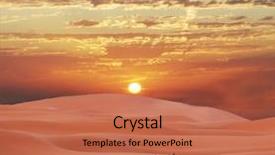  Presentation with camel caravan - PPT theme enhanced with caravan in sahara desert background and a coral colored foreground